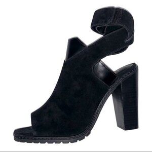 Kelsi Dagger Brooklyn KBD Black suede leather ankle strappy sandals Size 9.5